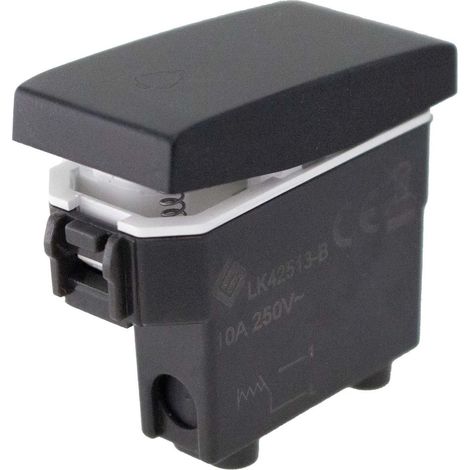 Pulsante Con Simbolo Campanello 1P 10A Colore Nero Compatibile Con Bticino Living e Vimar Plana (1/3)