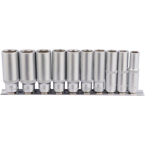 Draper 10-Piece 3/8" Drive Deep Socket Set with Metal Rail in Metric Sizes (1/5)