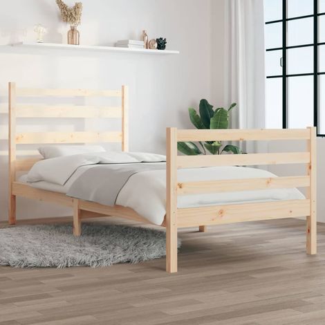 Bed Frame without Mattress Solid Wood Pine 90x200 cm vidaXL (1/5)