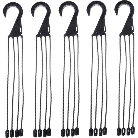 Cadena de cesta colgante de plástico de 17,7 pulgadas, 5 piezas, con 4 ganchos para macetas, comederos para pájaros, linternas y decoración de jardín, (1/5)
