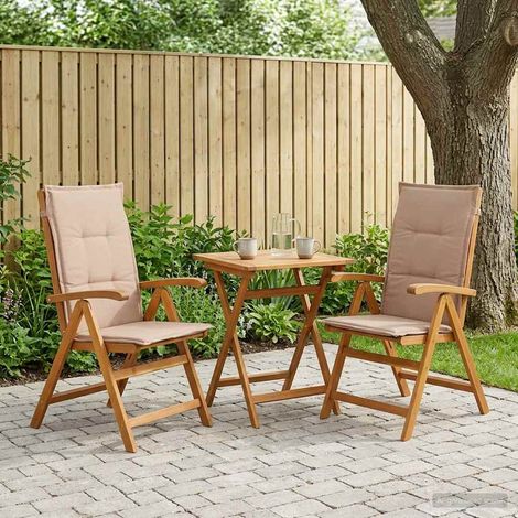 vidaXL Sillas de jardín reclinables 2 uds. Natural (1/5)