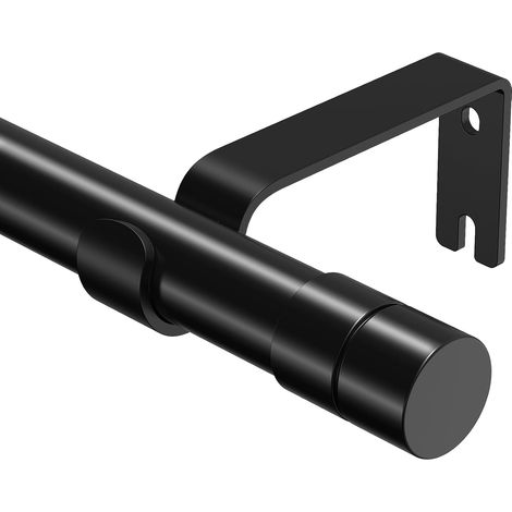 1 Tringle à rideaux, Métal, Réglable 81-159 cm, Pour œillets 20 mm, Noir, Fenêtre Salon Chambre