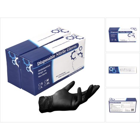 Gants jetables en nitrile en boîte distributrice - 200 pièces taille S / petit - non stérile