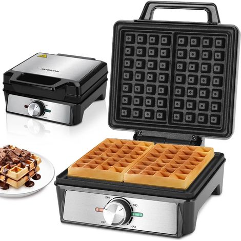 Aigostar - Gaufrier pour 2 gaufres belges, gaufrier à température réglable, 1600 W (1/5)