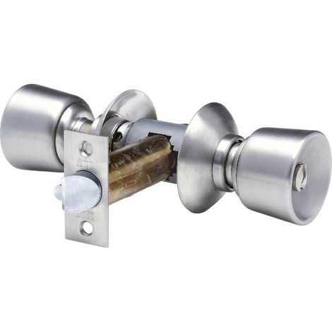 Serrure tubulaire bec de canne à condamnation V60 Acier inox Bouton Prestige - VACHETTE -19402000
