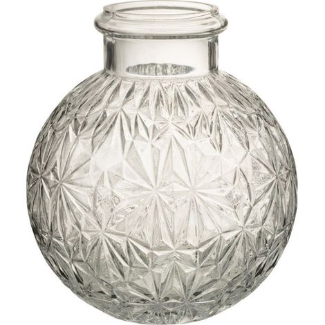 Vase Design en Verre "Diamant" 18cm Transparent (1/2)