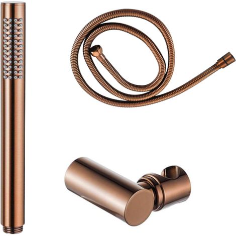 Fortifura Calvi Ensemble de douchette - 22,5 cm - barre - avec support - flexible anti-torsion - 150 cm - cuivre brossé PVD (1/3)