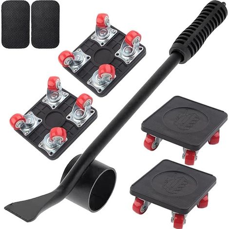 Kit de Déménageur et de Levage de Meubles, Patins à Roulettes pour Meubles avec Roue Rotative à 360 Degrés, Deplace Meuble Lourd sans Effort, Charge de 800kg Outil de Déplacement de Meubles (1/5)