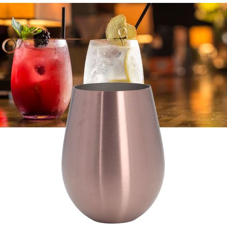 Chope à bière en acier inoxydable 304, 500 ml, pour bars et restaurants, finition or rose simple couche, idéale pour les boissons fraîches d'été. (1/5)