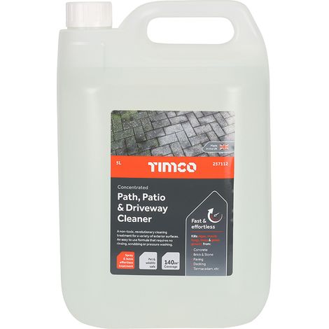 TIMCO Path Patio & Driveway Cleaner, High Strength, Spray & Leave Outdoor Cleaner - 5L
