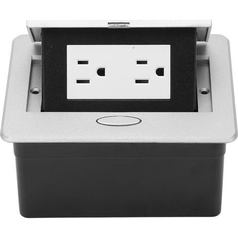 Multiprise de bureau encastrée, boîtier de connexion de table, 2 prises, norme américaine 110-240 V