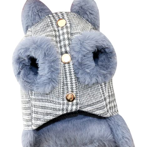Veste chaude pour chien, petits vêtements à la mode et confortables, gilet pour animaux de compagnie, Design à boutons, pour l'automne et l'hiver, bleu XS (1/5)