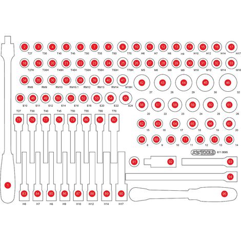 Kstools Inserto in schiuma per borsa attrezzi 40x30x20 cm