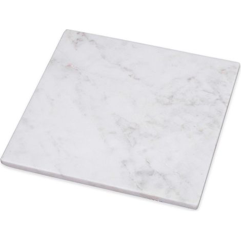 Set de table en marbre blanc crème 20 x 20 cm - dessous de plat pour cuisine (1/5)