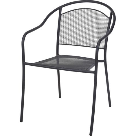 Fauteuil de jardin en métal gris anthracite - 81x58x55cm (1/3)