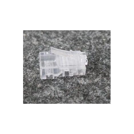 Fiche RJ45 catégorie 5E 8 contacts largeur 11.7mm à sertir pour câble rond (1/2)