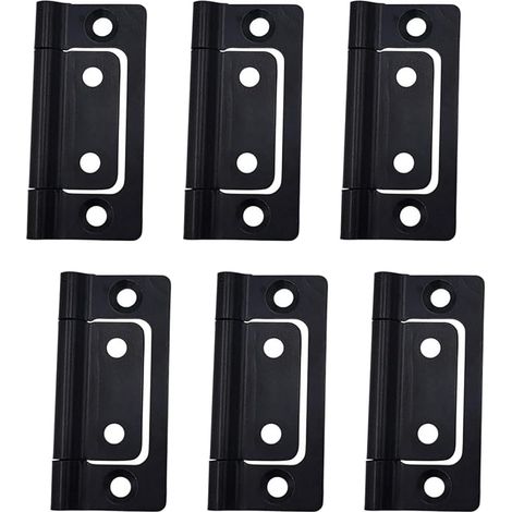 Juego de 6 bisagras empotradas, 5,1 x 2,5 cm x 2,5 cm, bisagras silenciosas para puertas correderas, sin ruido, para armarios, cajones, cajas y puertas de madera. (1/5)