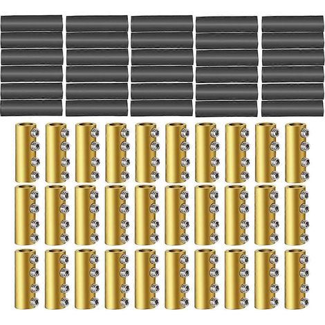 Borne de connexion étanche en cuivre pur haute puissance 80 A avec vis et gaine thermorétractable (1/4)