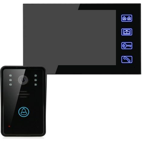 Caméra de sécurité sans fil avec sonnette vidéo Interphone vidéo interphone sonnette bouton tactile déverrouillage à distance Vision nocturne caméra de sécurité Surveillance à domicile Installation fa (1/4)