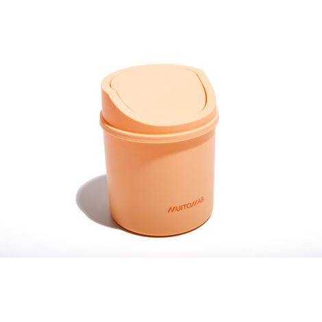 Panier De Bureau Mini Avec Porte Ouverte Et Couvercle Amovible Compact Pour Bureau Et Maison 130 X 130 X 170 MM Couleur Peach Fuzz (1/4)