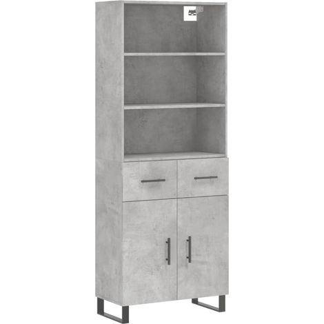 Credenza cassettiera mobile contenitore organizer cucina soggiorno salotto alto 695 x 34 x 180 cm legno ingegnerizzato grigio 020034663