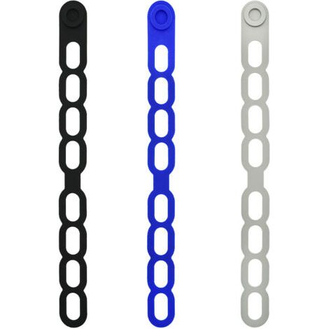 QORVA-Sangle de Fermeture en Silicone pour Couvercle de Mijoteuse, Casserole, Lot de 3 Attaches Élastiques Réutilisables avec Verrouillage Automatique, Sangle de Fixation pour Regrouper Rideaux, Câble