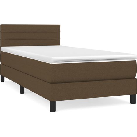 Maison Exclusive - Boxspringbett mit Matratze Dunkelbraun 100x200 (1/5)
