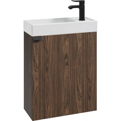 Mueble de baño Keno 50 x 23 cm – Marrón nogal – Mueble con lavabo