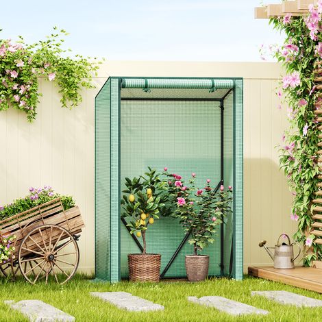 WOLTU Foliengewächshaus Gewächshaus Tomatengewächshaus Frühbeet Tomatenhaus Folienzelt für Pflanzen 50x100x150/132 cm, Grün (1/5)