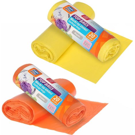 Sacchi per la spazzatura con chiusura a strappo, 35 litri, 20 pezzi. (1/3)