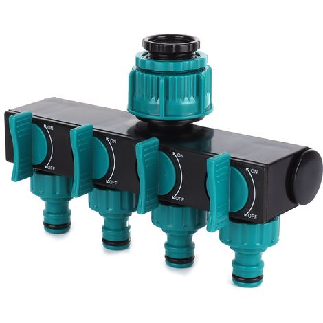 Répartiteur de tuyau d'arrosage à 4 voies, distributeur de raccords pour robinet d'eau, outil d'irrigation agricole et de jardin (1/5)
