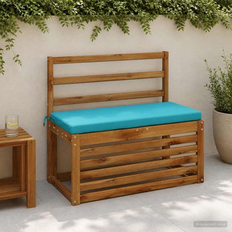 vidaXL Coussin de banc SOEST 100 % polyester Turquoise 80 x 40 x 5 cm (1/5)
