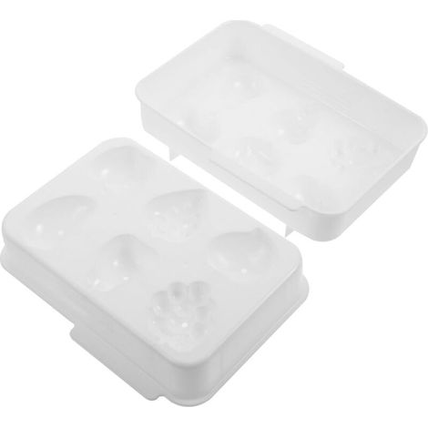 Stampo per cubetti di ghiaccio riutilizzabile a forma di frutta, con 6 cavità, in silicone bianco. (1/5)