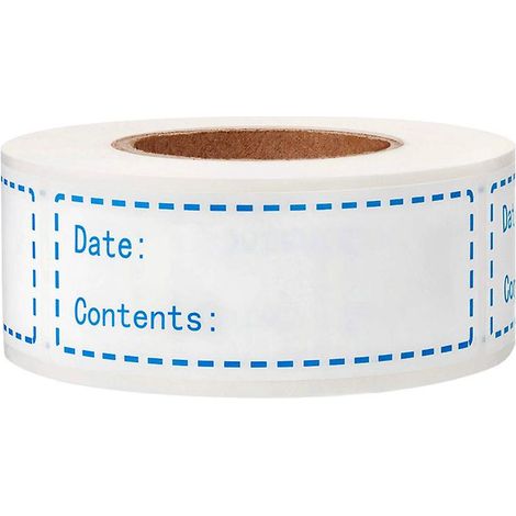 1000 rouleaux d'étiquettes pour congélateur - Autocollants de conservation des aliments (76 x 25 mm), bleus, pour la maison ou le restaurant (1/5)