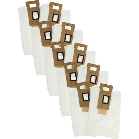vhbw 10x Sacs compatible avec Roborock S7, S7 Plus, T7S, T7S Plus robot aspirateur - microfibres non tissées, 24cm x 16cm blanc