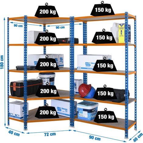 Simonrack Scaffale Maderclick 5-400 Blu Arancio Legno