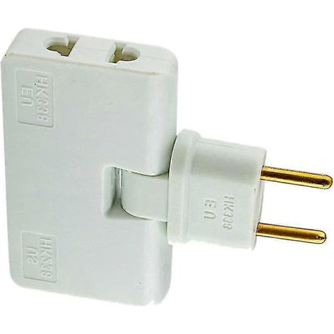 Adaptateur de prise UE rotatif 3 en 1, rallonge de prise rotative à 180 degrés, mini-adaptateur de prise (1/2)