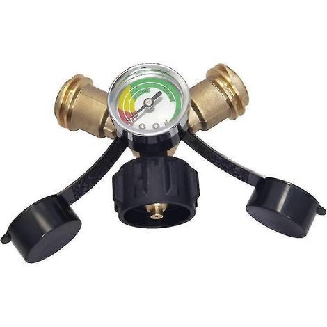 Adaptateur pour réservoir de propane, vanne de régulation en laiton massif, sécurité, conversion vers régulateur QCC1 (1/5)