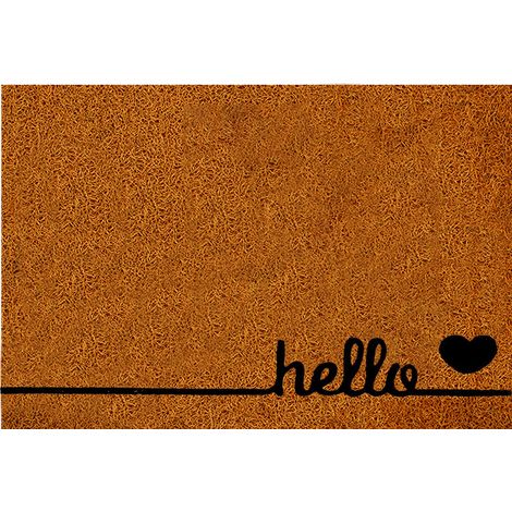 Tapis de porte en fibre de coco, 60 x 40 cm, antidérapant, anti-salissures, design élégant, pour l'intérieur et l'extérieur. (1/5)