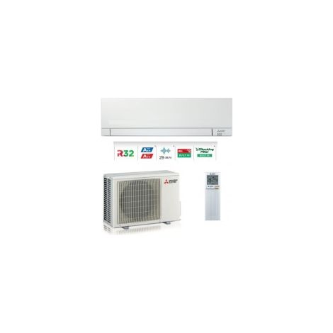 Mitsubishi Electric – Climatiseur réversible mono split Inverter WiFi 9000 BTU – Pompe à chaleur silencieuse – Classe énergétique A++ – Pour surfaces jusqu'à 25m²