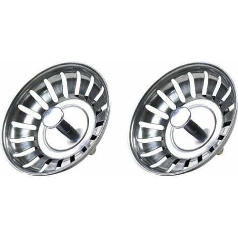 Deux bouchons d'évier en acier inoxydable, bouchons d'évier, bouchons de cuisson, bouchons de vidange, accessoires de cuisine, bouchons d'évier