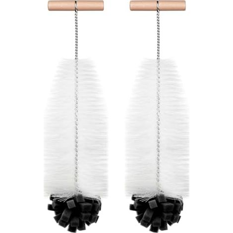 35cm,2 pièces Brosse Dense pour Biberon, Brosses à Bouteilles avec Embout Doux en Coton, Goupillon Compatible avec Carafe, Nettoyage Profond sans Rayures Ni Résidus(Noir) (1/4)