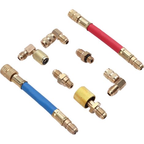 Lot de 8 adaptateurs de conversion multi-usages pour climatisation automobile (R134a/R12) (1/5)