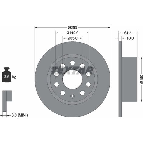 Lot de 2 Disques de frein Textar 92306603 SKODA 5Q0615601C