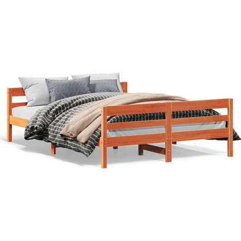 Maison Exclusive - Cama sin colchón madera maciza de pino marrón (1/5)