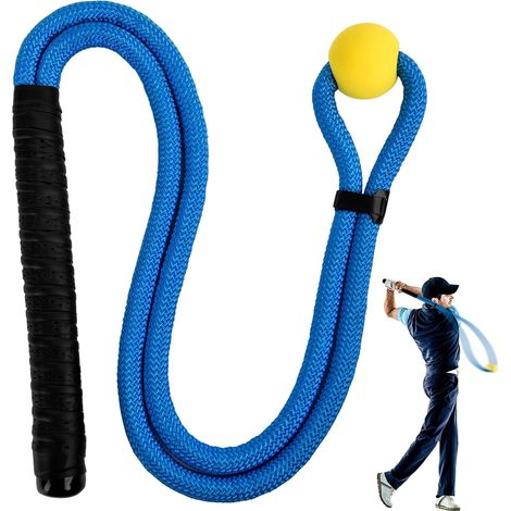 Corda per allenamento dello swing nel golf, ausilio per l'allenamento dello swing, attrezzatura per la pratica della velocità nel golf, postura corretta per massimizzare velocità e potenza (blu) (1/5)