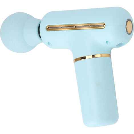 Pistolet de massage portable pour les fascias, en ABS et silicone, 1200 mAh, 5 V, bleu, silencieux, pour hommes, femmes et étudiants. (1/5)