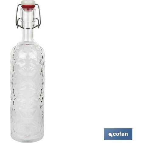 Pack de 6 bouteilles en verre transparent avec bouchon à levier 1 L (1/4)