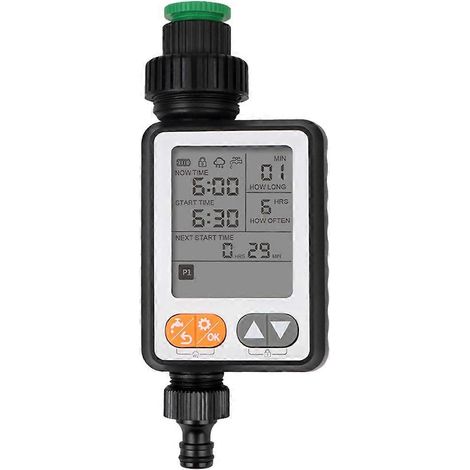 Automatischer und manueller Bewässerungstimer mit Regensensor, mehreren Programmen und Batteriebetrieb. (1/5)