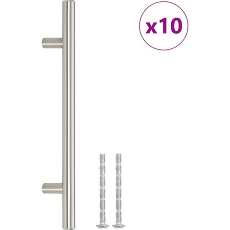 Poignées d'armoire 10 pcs Poignée de meuble argenté 160 mm acier inoxydable CFW96192 (1/5)